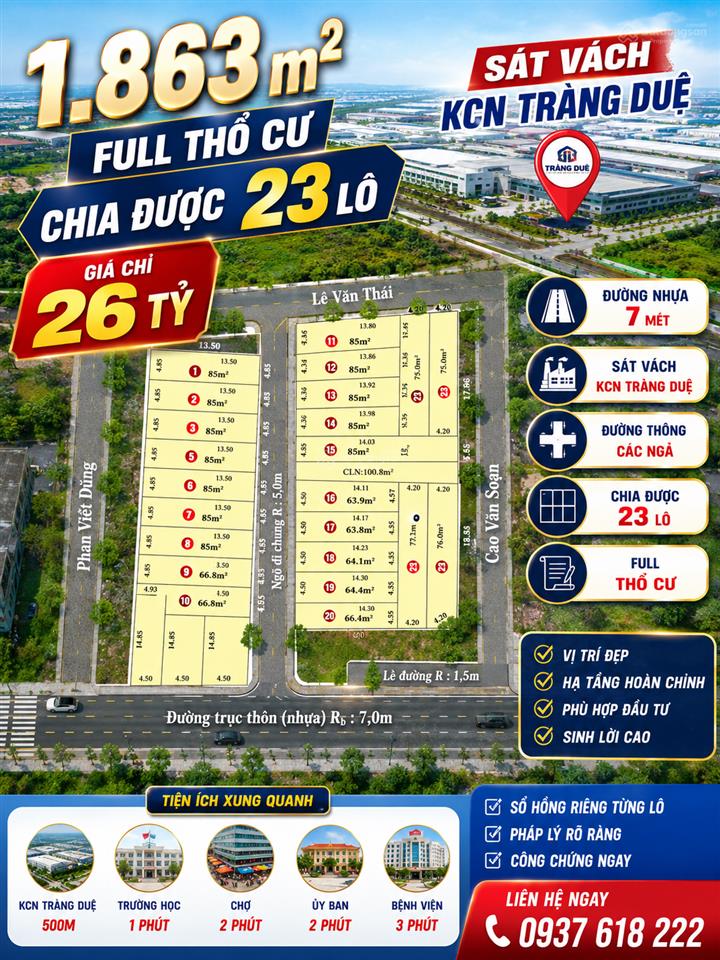 Siêu phẩm dành cho nhà đầu tư phân lô cơ hội không đến lần hai! tổng diện tích 1.863m