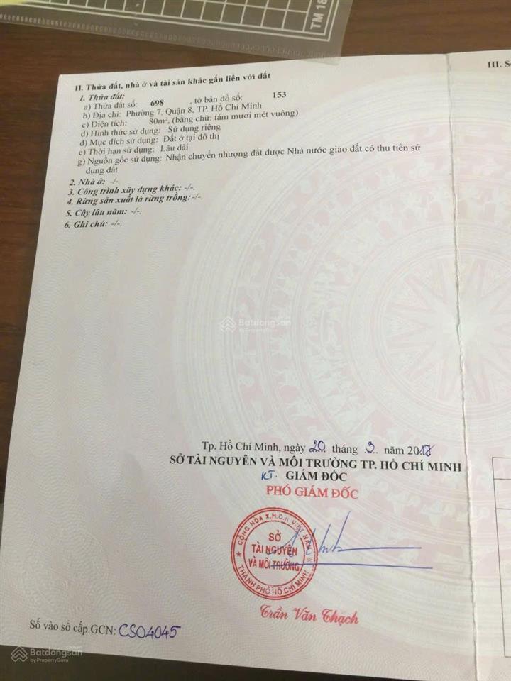 Bán đất kdc phú lợi, phường 7, quận 8 cũ giá 5,5 tỷ