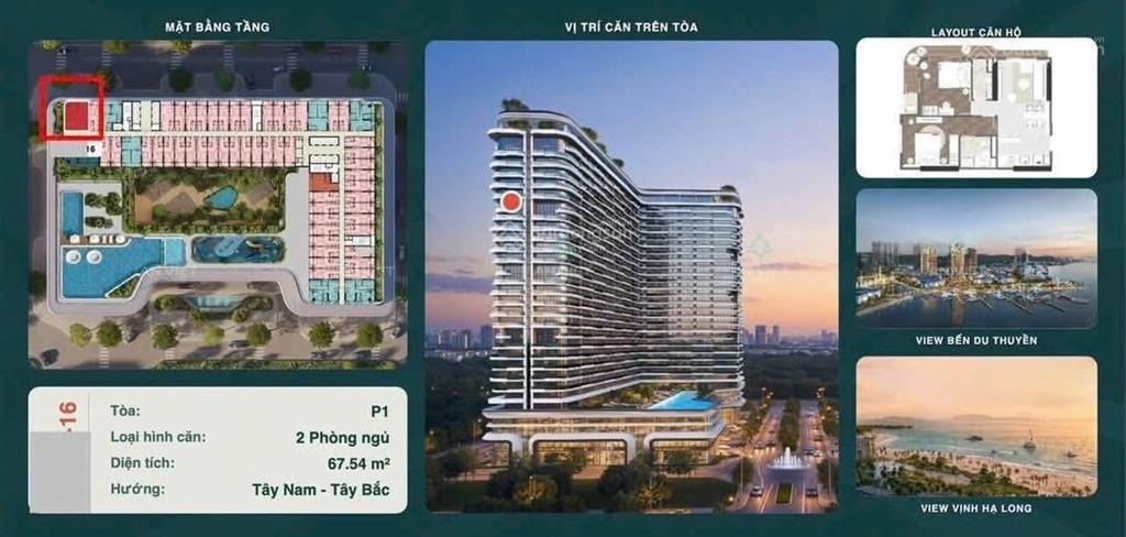 Căn 2pn góc 67,54m đẹp prima bay hạ long. số lượng cực ít. alo ngay 0904 996 *** nhận báo giá
