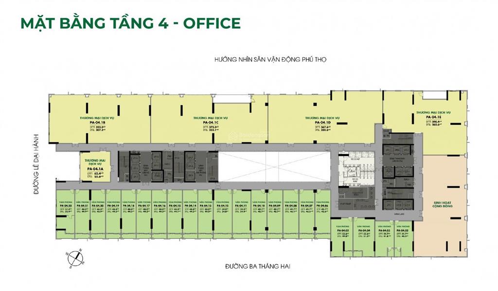 Chỉ 1 căn duy nhất, 2pn view sân vận động phú thọ giá chỉ 6,45 tỷ. the park avanue. 0939 420 ***