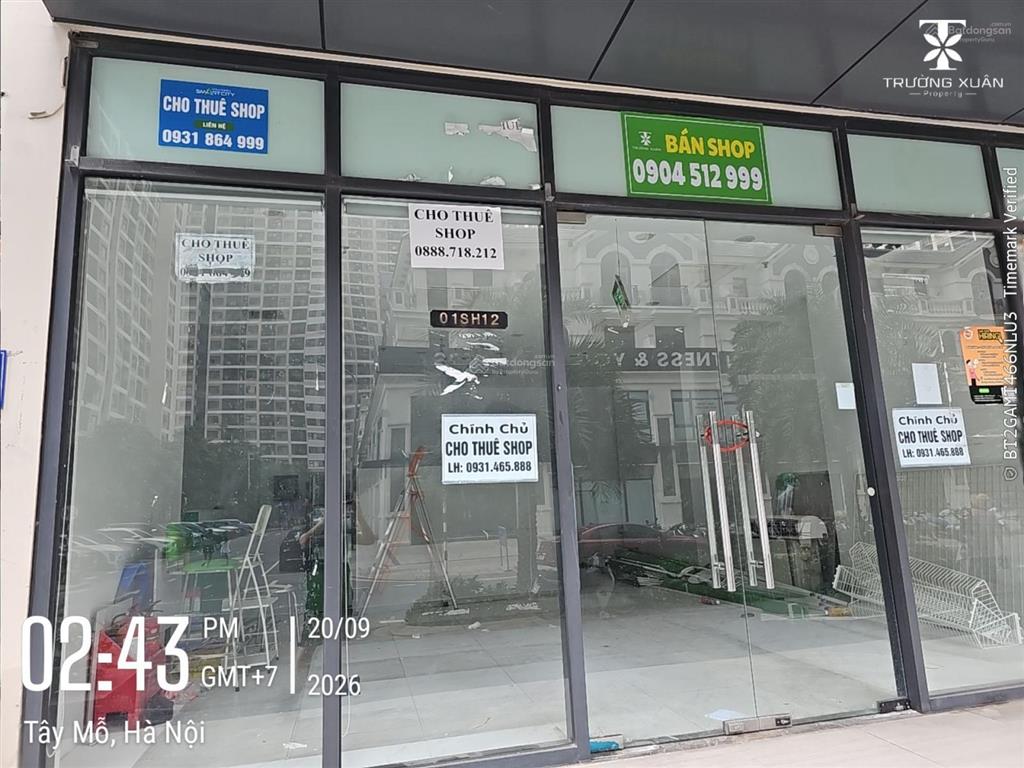 Bán shop 55m2 giá 16 tỷ. sẵn chuỗi thương hiệu thuê lâu dài