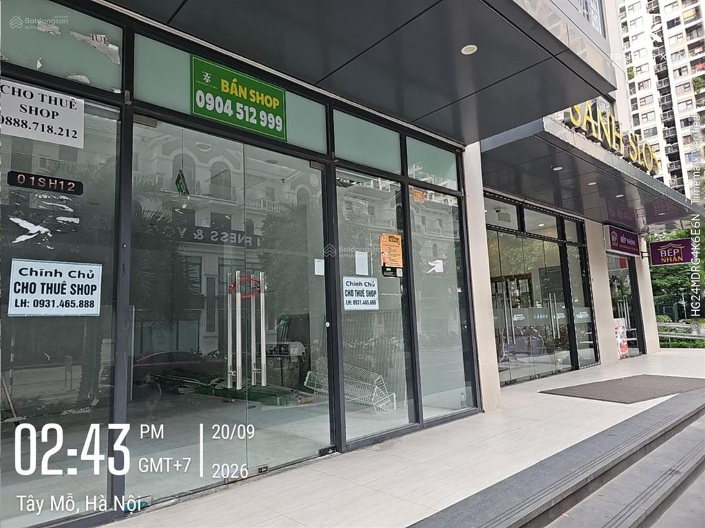 Bán shop 55m2 giá 16 tỷ. sẵn chuỗi thương hiệu thuê lâu dài