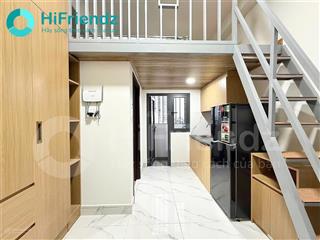 Chung cư mini duplex đầy đủ nội thất ban công cửa sổ, gần hàng xanh sát quận 1
