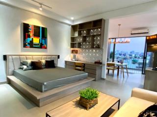 Cho thuê căn hộ nội thất sang trọng cao cấp view cao. chỉ tính mỗi điện. gần cầu kênh tẻ quận 4