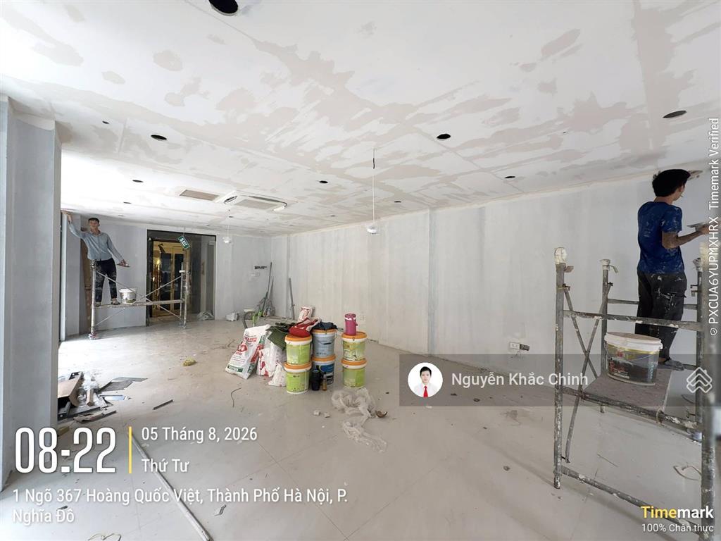 Cho thuê nhà hoàng quốc việt, 100m2, 10 tầng, lô góc, nhà mới, pccc, 100tr/th