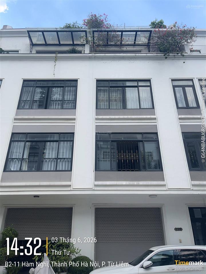 Cho thuê vinhomes hàm nghi. dt 95m2 * 5 tầng. mt 6m. chia phòng, thang máy, nhà đẹp. 50 tr/th
