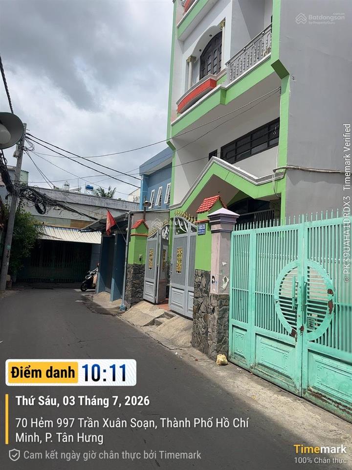 Bán nhà hẻm 1005 trần xuân soạn, p. tân hưng, tp. hcm. 136m², 16,9 tỷ