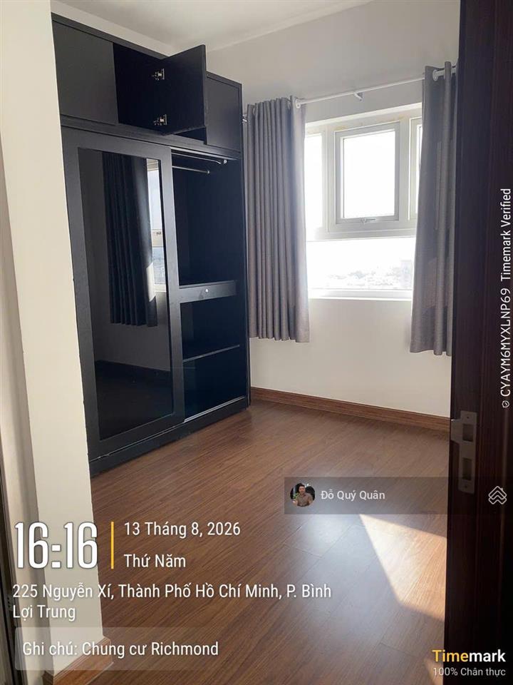 Cho thuê ch richmond city, 13 triệu vnd, 66m2, 2pn, 2wc, nguyễn xí, bình thạnh, hcm