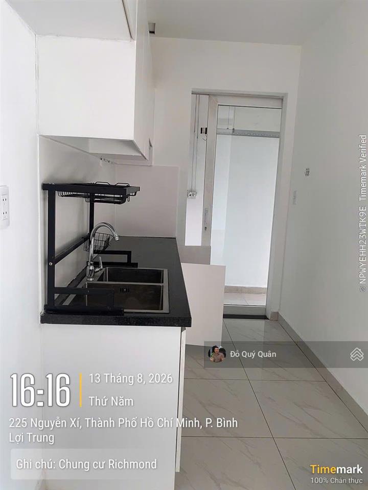 Cho thuê ch richmond city, 13 triệu vnd, 66m2, 2pn, 2wc, nguyễn xí, bình thạnh, hcm