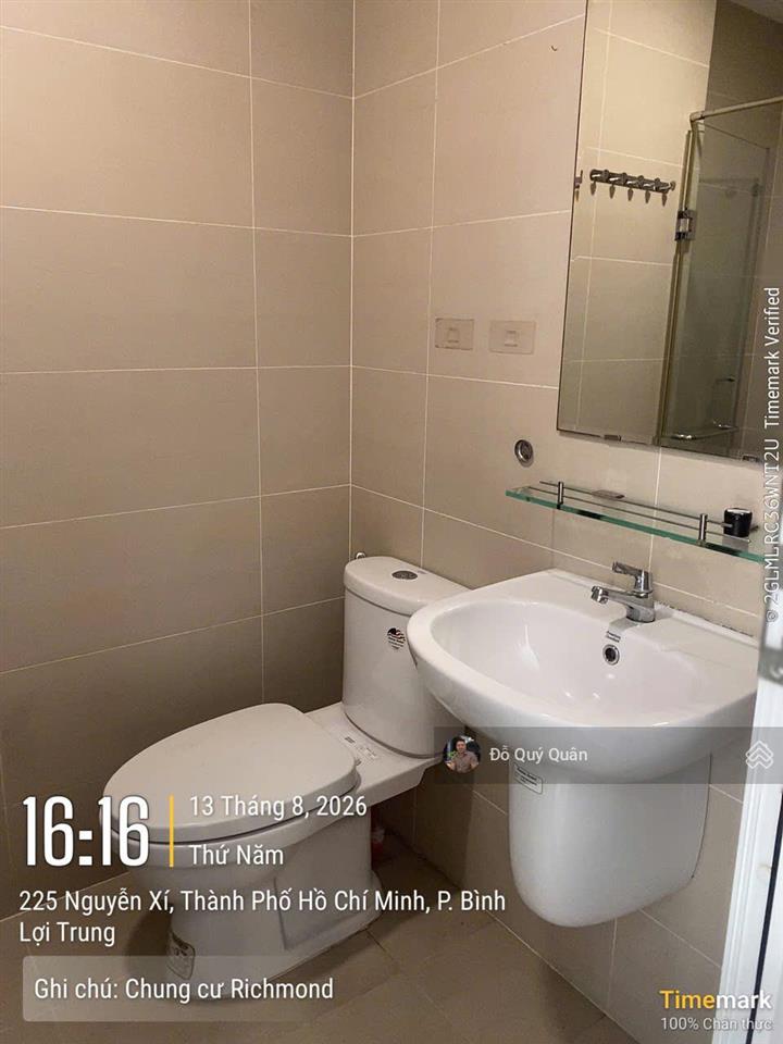 Cho thuê ch richmond city, 13 triệu vnd, 66m2, 2pn, 2wc, nguyễn xí, bình thạnh, hcm