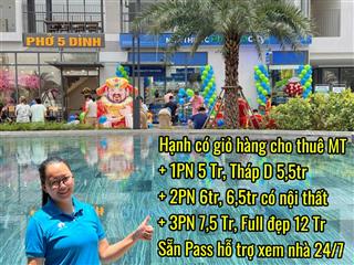 Cho thuê căn hộ 1pn+ 63m2 nhà mới, view nội khu đẹp, đủ đồ cơ bản