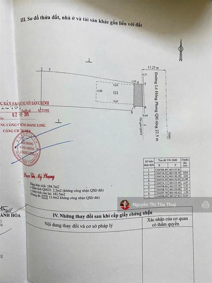 Bán nhà mặt tiền đường lê hồng phong nha trang