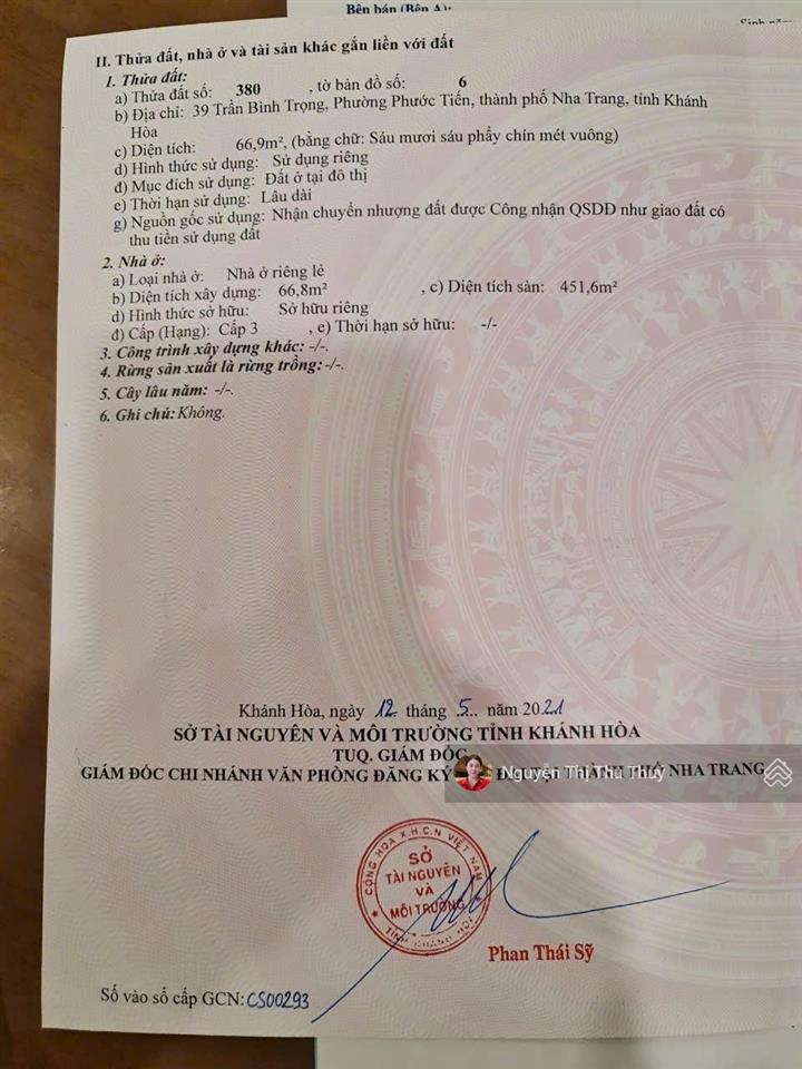 Bán nhà 6 tầng mặt tiền trần bình trọng  nha trang