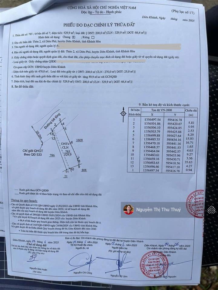 Chủ bán lô đất hương lộ 45 diên phú | 460m2 chỉ 11tr/m2