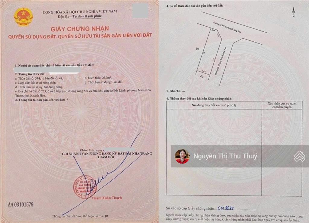 Chủ kẹt tiền bán căn góc diện tích hiếm khu tđc đất lành, vĩnh thái nha trang