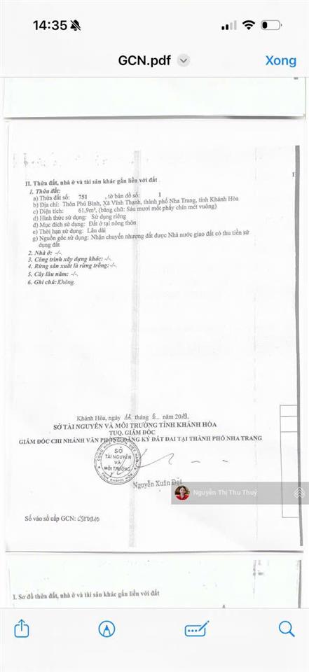 Bán đất vĩnh thạnh, phường tây nha trang  62m2, full đất ở