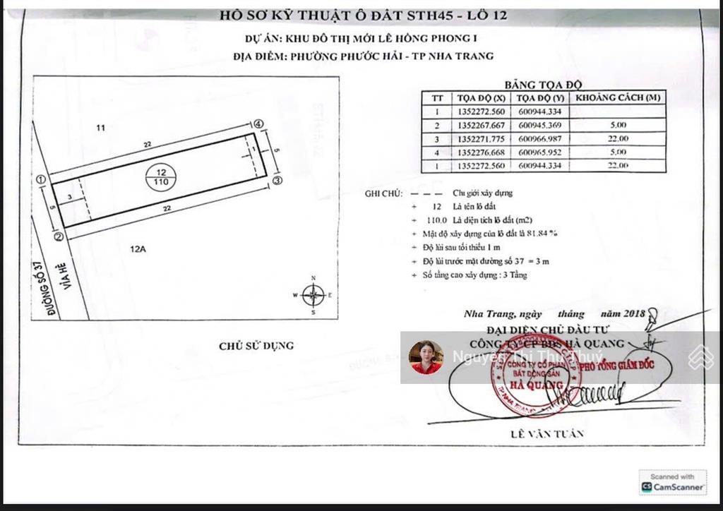 Bán lô đất sth 45  12  đường số 37 kđt hà quang 1  phước hải  nha trang