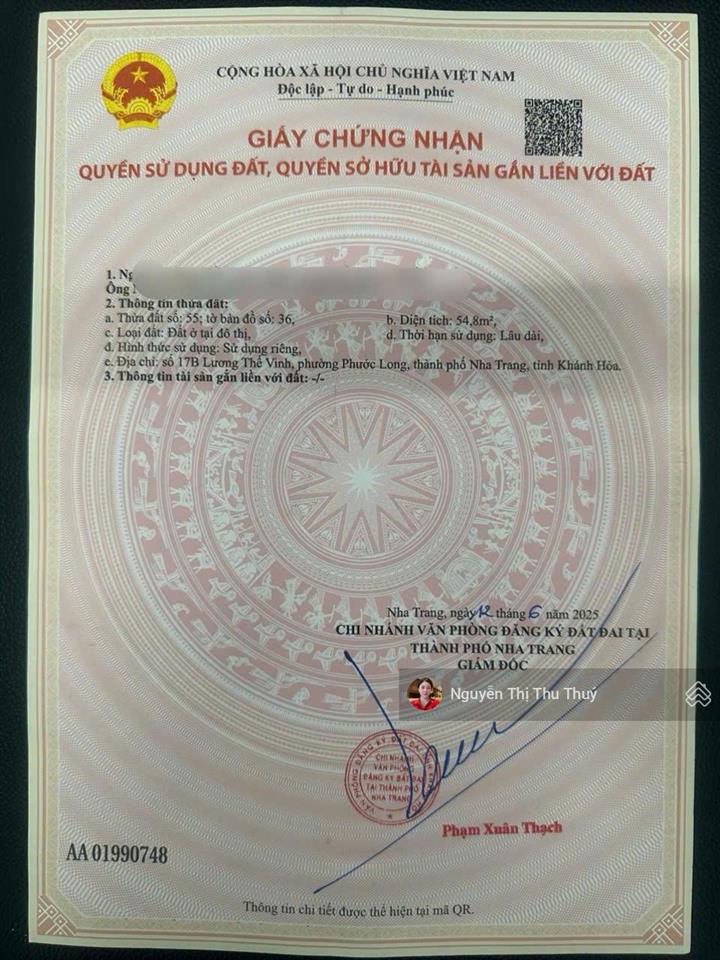 Nhà 3 tầng mặt tiền đường lương thế vinh  nam nha trang 8tỷ