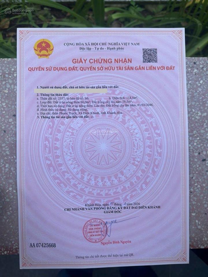 Bán lô đất thổ cư tại xã diên toàn  giá tốt đầu tư hoặc an cư