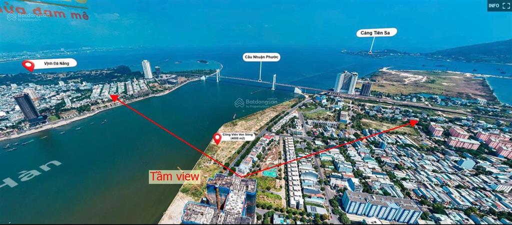 Chỉ 61tr/m2 view vịnh biển sông hàn 73m² có hỗ trợ vay 70% ân hạn gốc lãi 0% dự án peninsula đn