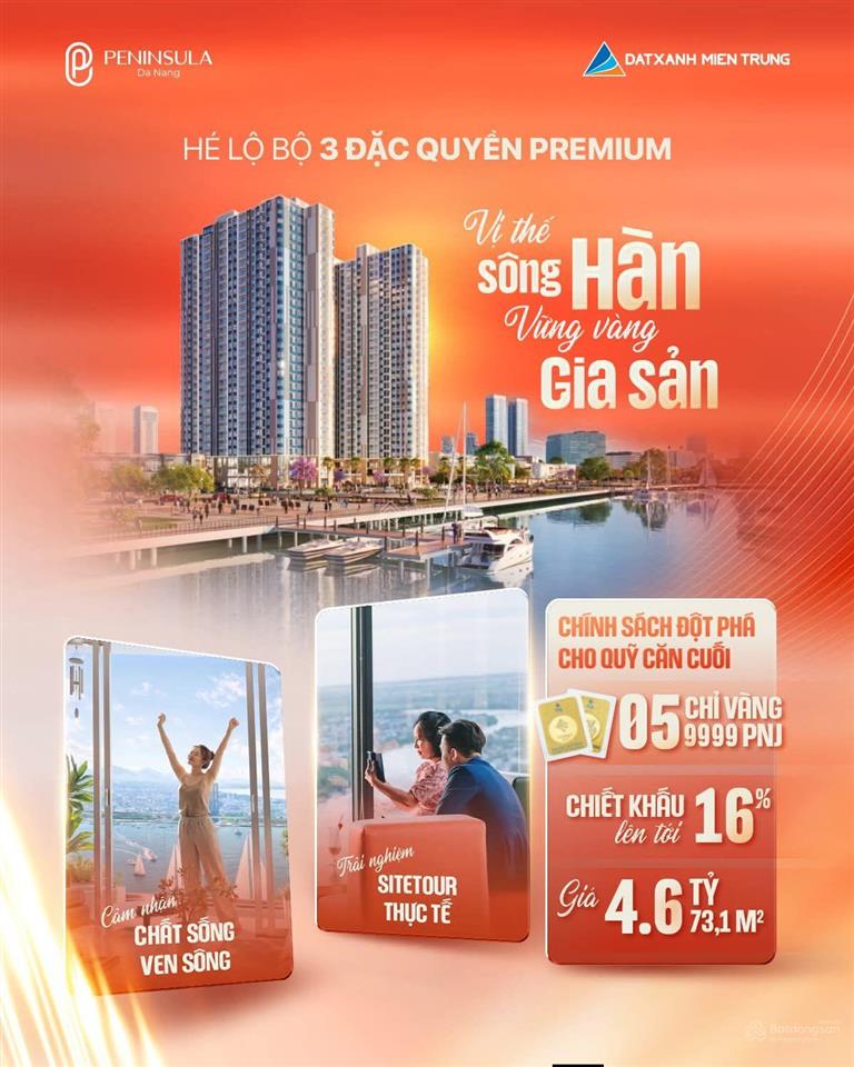 (chính thức cất nóc) peninsula đà nẵng tung quỹ căn cuối  tặng 5 chỉ vàng, chiết khấu đến 16%