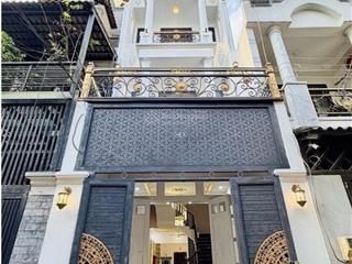 Nhà 4 tầng, 5 pn, 5 wc, st, hẻm nhựa xe hơi quay đầu,full nội thất, dt 60m2 4x15, shr, giá 9,6 tỷ