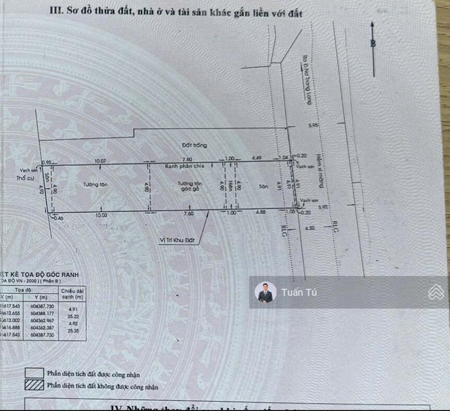 Bán nhà cấp 4 hẻm tải tránh nơ trang long, p13 bình thạnh  4,91x25m xây cao tầng  gần mặt tiền