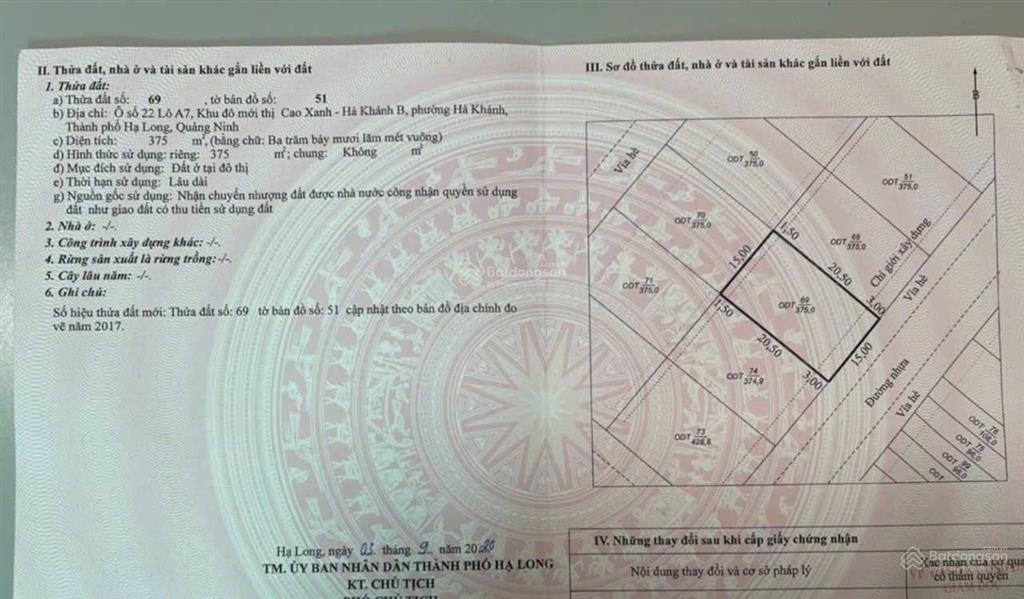 Bán đất nền dự án, hà khánh b, 40 triệu / m2, 375 m2, hàng hiếm tại hạ long