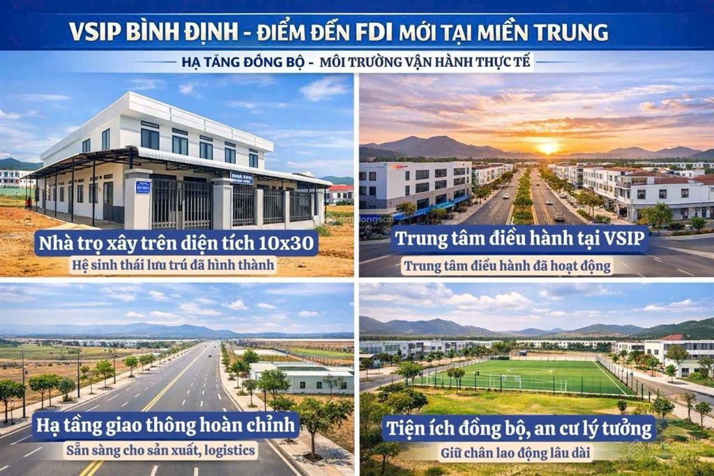 Bán đất trung tâm vsip bình định 200m, đường 16m, sổ đỏ riêng, công chứng ngay