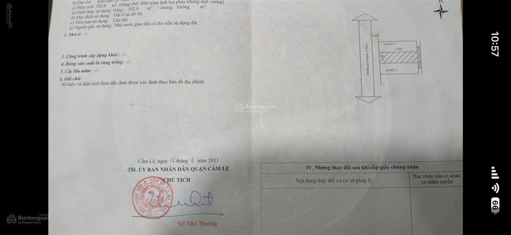 Bán đất mặt tiền đường trần huy liệu, cẩm lệ, đà nẵng