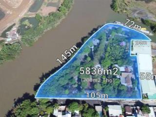 Bán đất 5836m2 105x145m thực tế hơn 8000m 2 mặt giáp sông cực đẹp  185 tỉ quá rẻ!!