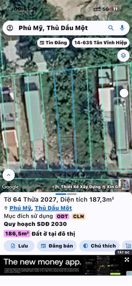 Bán đất đơn giá rẻ nhất tại phú mỹ, thủ dầu một, bình dương, giá chỉ với 1,98 tỷ, 187 m2 (6mx34m)