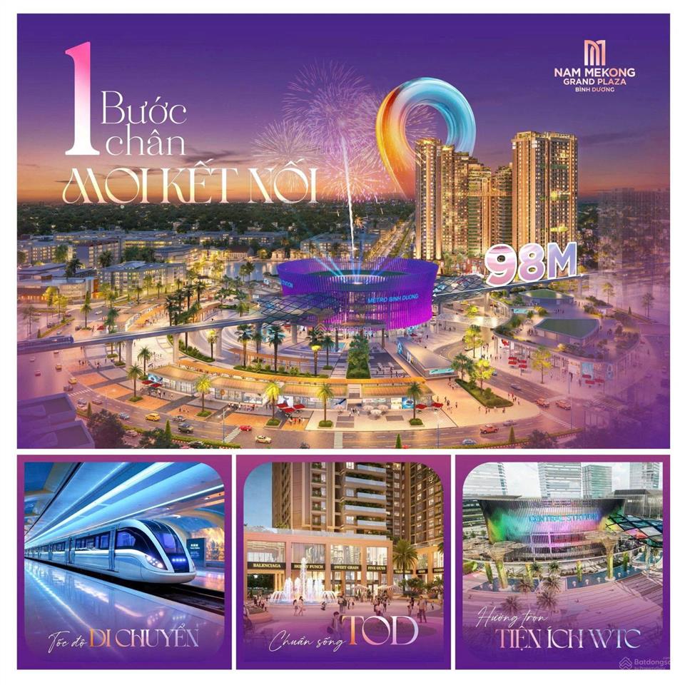 Nam mekong grand plaza sở hữu vị trí đắc địa ngay vòng xoay wtc bình dương từ 55 triệu/m²2.2 tỷ/căn