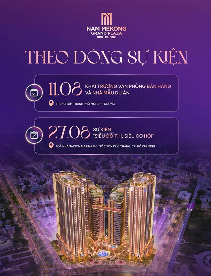 Nam mekong grand plaza sở hữu vị trí đắc địa ngay vòng xoay wtc bình dương từ 55 triệu/m²2.2 tỷ/căn