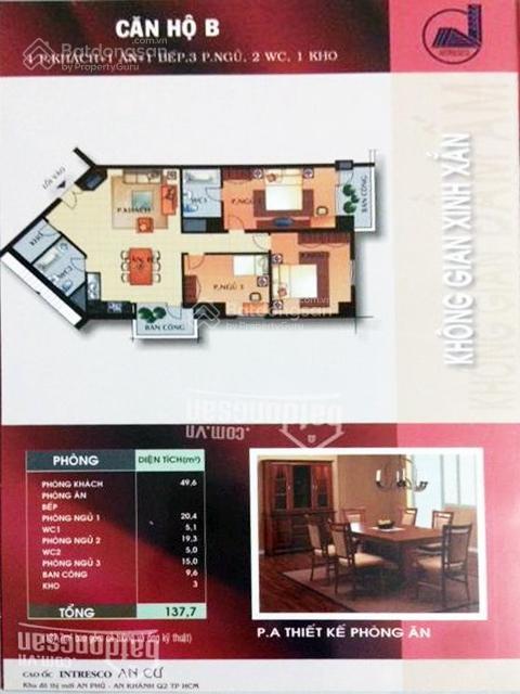 Bán gấp chung cư an cư q2  3pn 2wc 140m2 full nt  8,5 tỷ