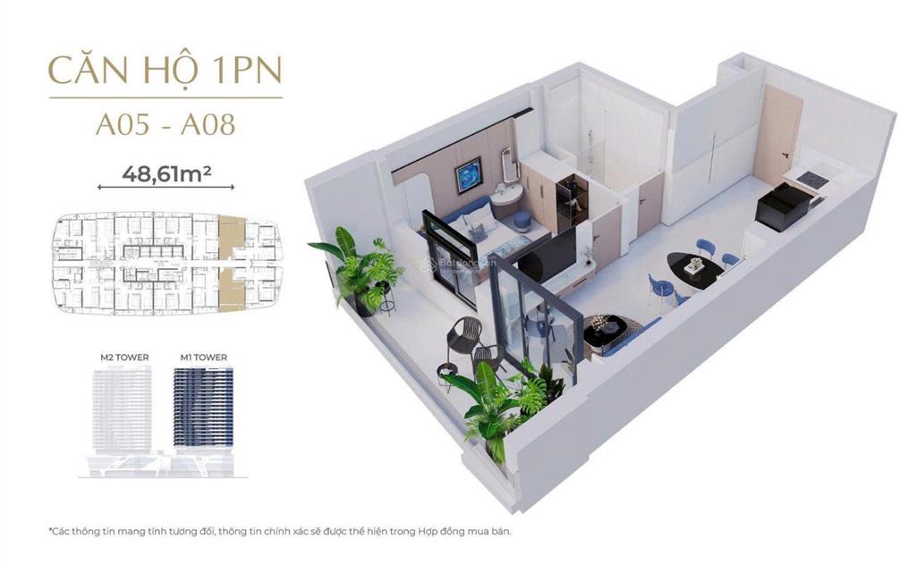 Chính chủ cần bán căn hộ 1pn 05 giá cdt  dự án meridianview trực diện downtown pháo hoasông hàn