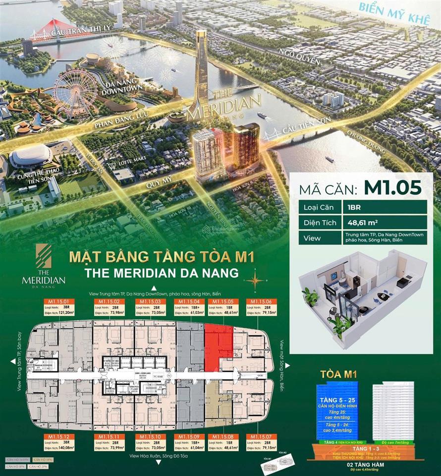 Hot  căn hộ 1pn view pháo hoa the meridian đà nẵng sở hữu không gian sống đẳng cấp bên sông hàn