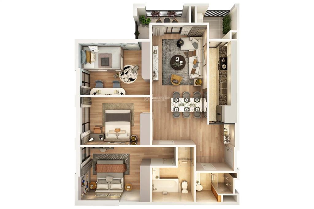 Căn góc 3pn 93m2  hiếm có tại moonlight 2 | cả 3 phòng ngủ đều view hồ, công viên   0943 444 ***