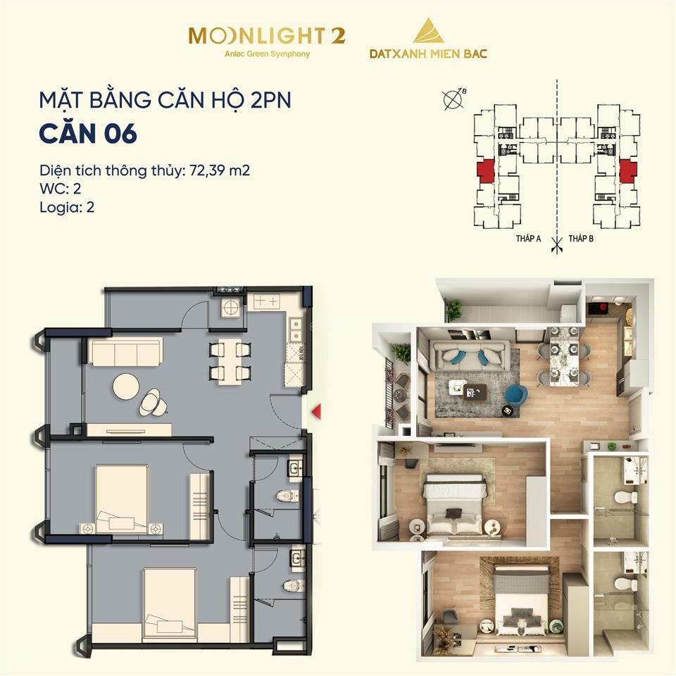 Bán căn hộ 2pn 2wc moonlight 2  72m2 view công viên siêu đẹp, mát mẻ  giá đợt 1 trực tiếp cđt