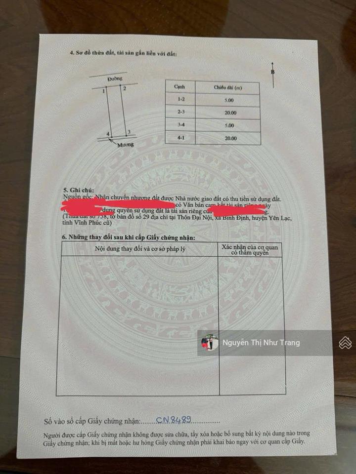 Duy nhất 1 ô khu tđc đại nội bình định yên lạc vĩnh phúc giáp 3 trường học giá cực đẹpdân cư sa
