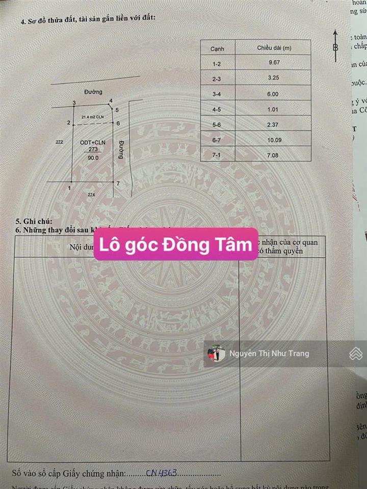 Lô góc tại đồng tâm  vĩnh yên  vĩnh phúc gần chợ cói
em lên 1 lô đất mới tinh góc 2 mặt tiền