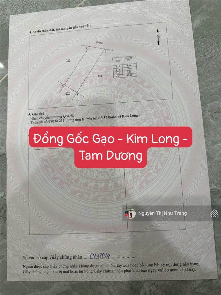 Bán lô đất siêu đẹp đồng gốc gạo, kim long (tam dương  phú thọ)
 diện tích 82,4m2, mặt tiền 5,3.