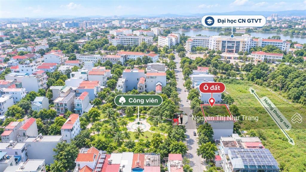 Đất trung tâm đường ngô thì nhậm, vĩnh yên, vĩnh phúc đối diện công viên, cách cổng đh gtvt 50m