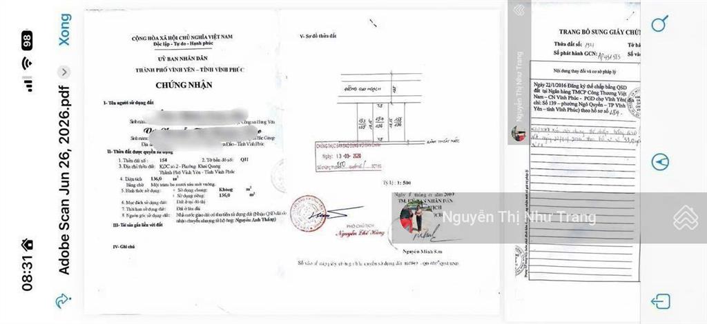 Em bán lô đất 136m2, mt 7,5m ngay trung tâm vĩnh yên, vĩnh phúc  lô đất mặt tiền cực đẹp 7,5m