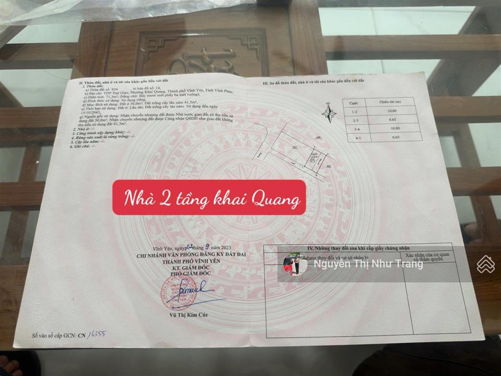 Nhà đẹp 2 tầng trại giao, khai quang  vĩnh yên  vĩnh phúc diện tích 71m mt hơn 6m, b