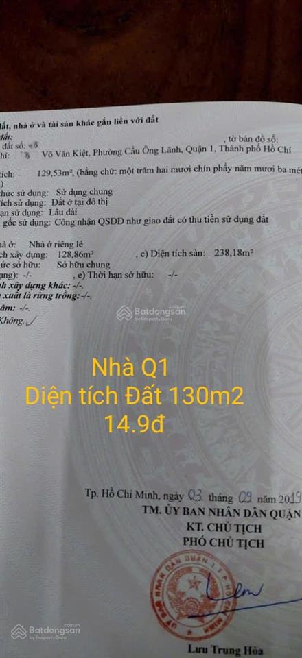 Nhà hẻm trung tâm q1. diện tích 130m2 giá 14,9 tỷ