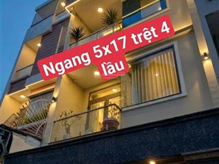 Chỉ 7,8 tỷ nhà 4 tầng đường gò dầu  p. tân sơn nhì, diện tích 5m x 17m, cn 84m, dt sàn 300m2