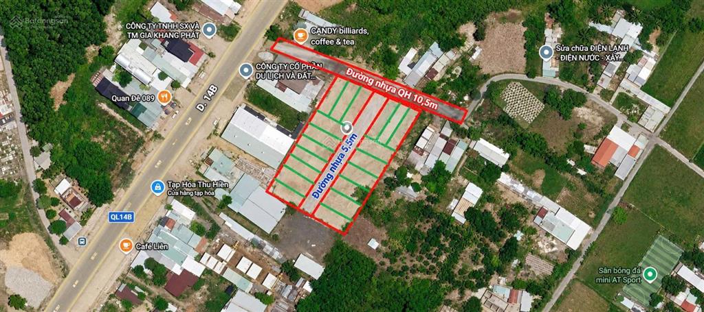 Ngay ql14b  hoà tiến trục chính qh 10,5m thông ra ql