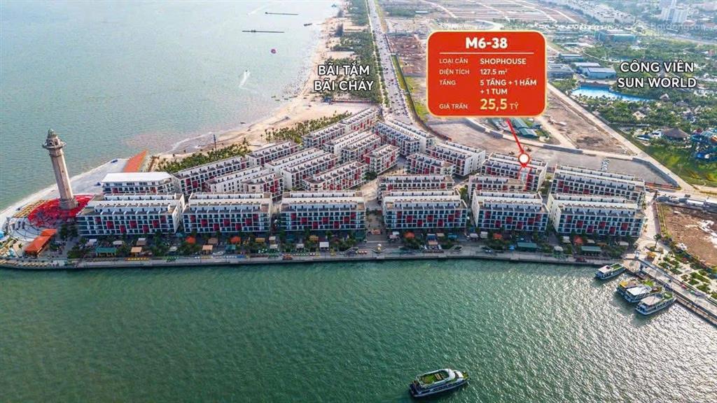 Bán shophouse tại sun porto town, 25 tỷ, 127.5m2, mặt tiền 7m, ngõ vào 10m