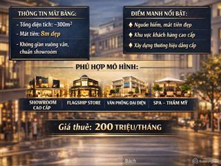 Cho thuê mặt bằng luxury mặt phố phan chu trinh vị trí đẳng cấp hiếm  tdt 300m2  mt 8m